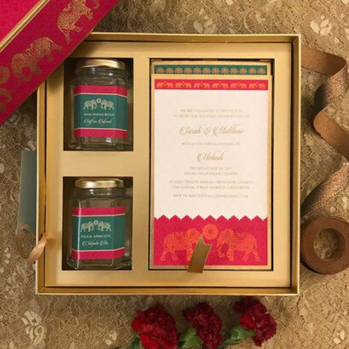 Golden Wedding Invite Hamper